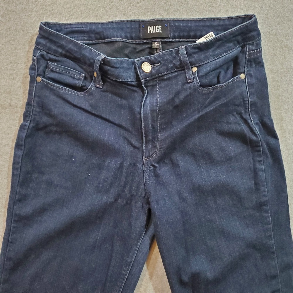 Paige Jeans Womens 31 Blue Denim High Rise Manhattan Bootcut - Picture 7 of 11